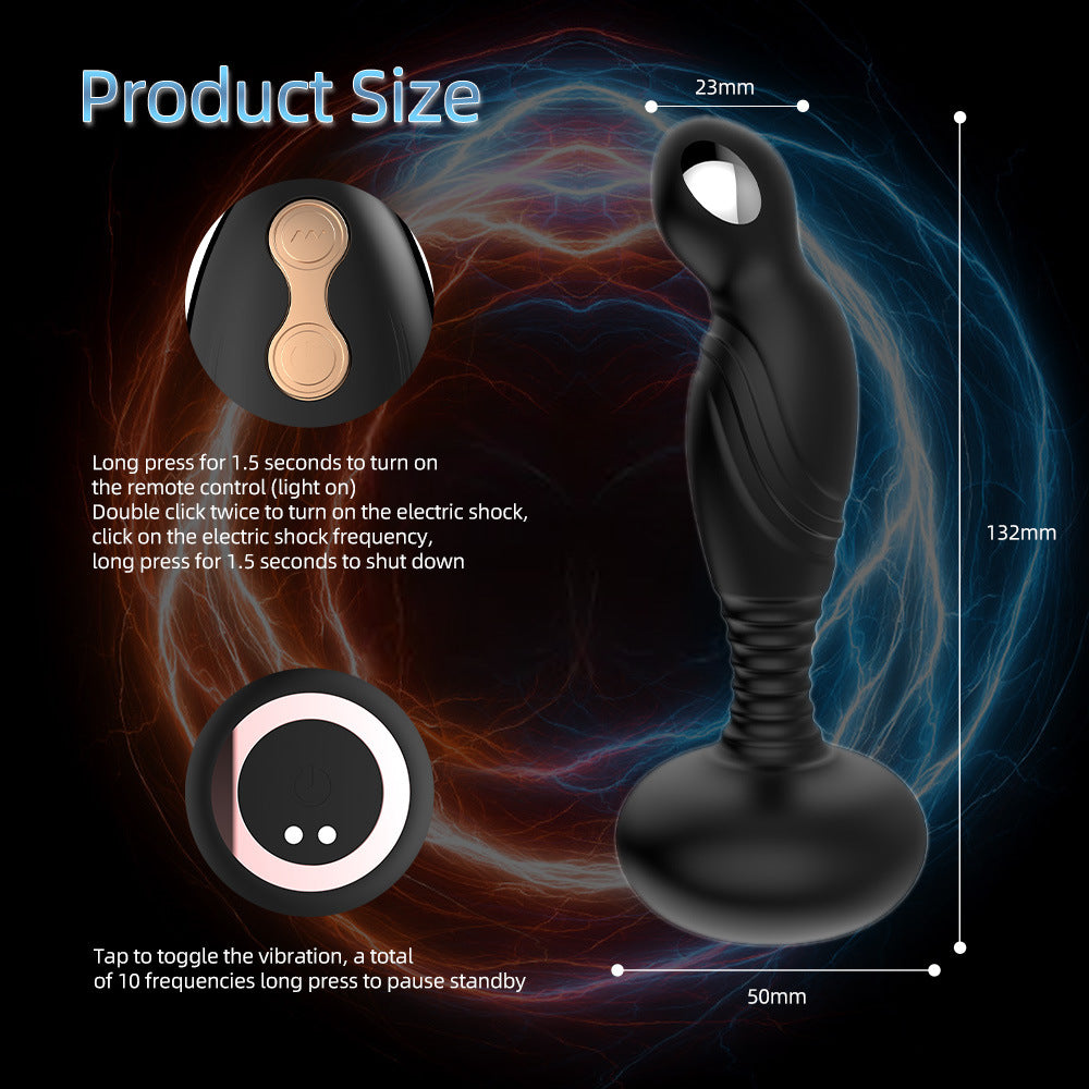 Black Anal Butt Plug Vibrating Massager Sex Toys