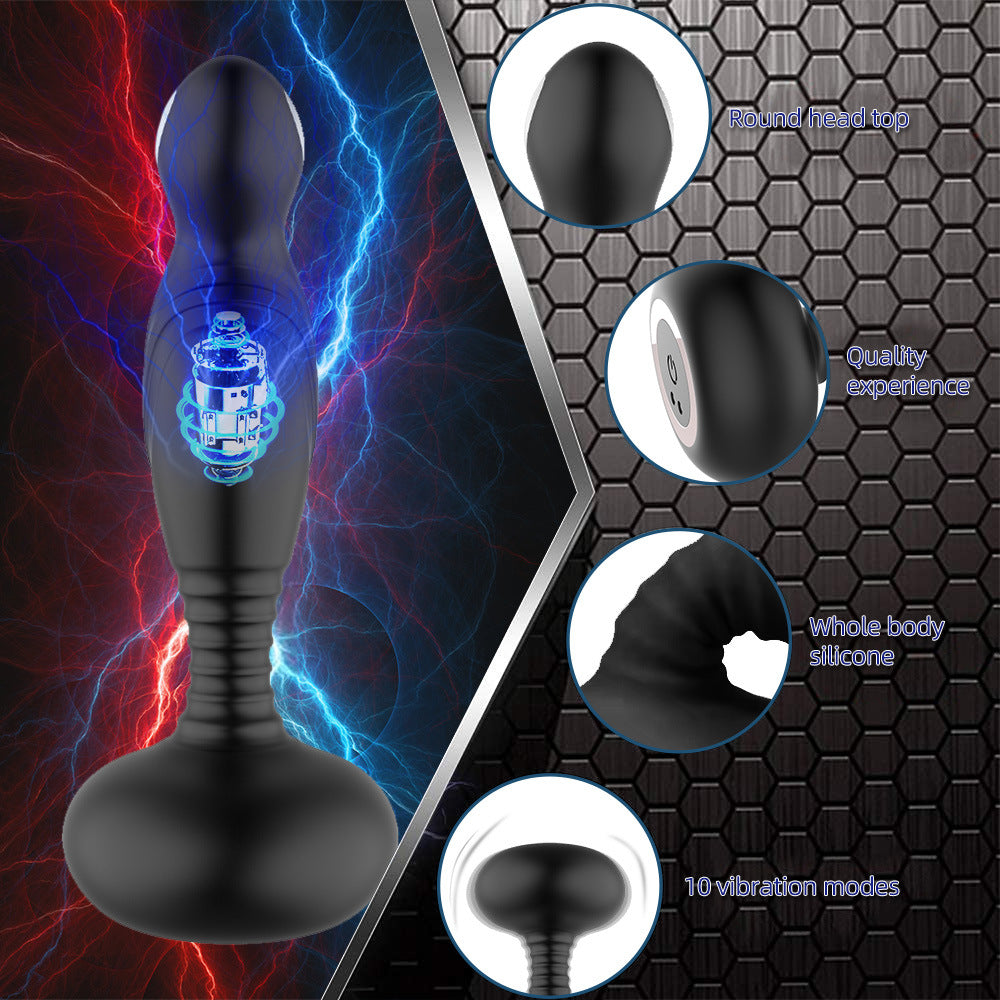 Black Anal Butt Plug Vibrating Massager Sex Toys