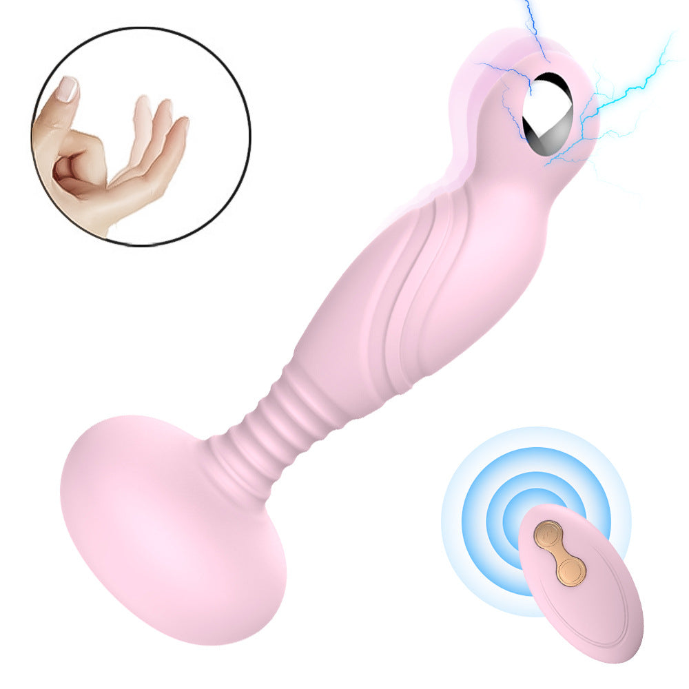 Black Anal Butt Plug Vibrating Massager Sex Toys