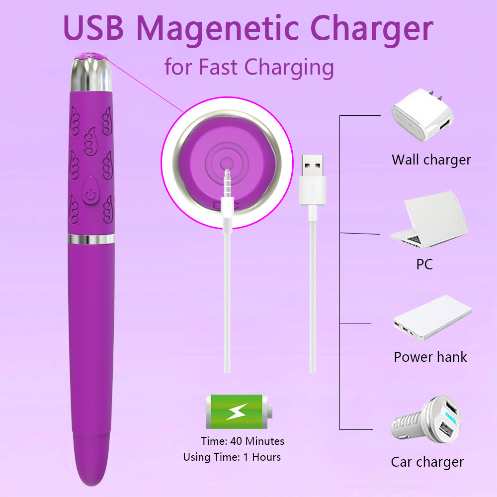 USB Rechargeable Vaginal Clit Pen Vibrator for Women